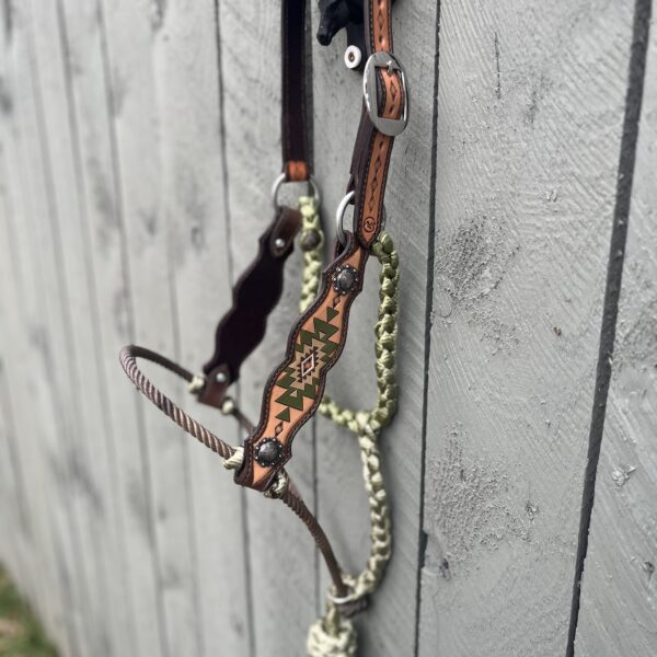 Hybrid Halter - Green Aztec