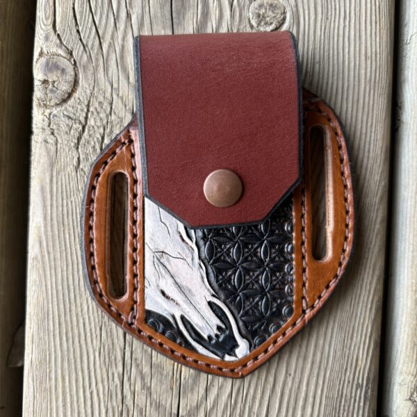 Pocket Knife Sheath - Cow Skull