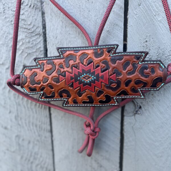 Red Rope Halter - Leopard Aztec
