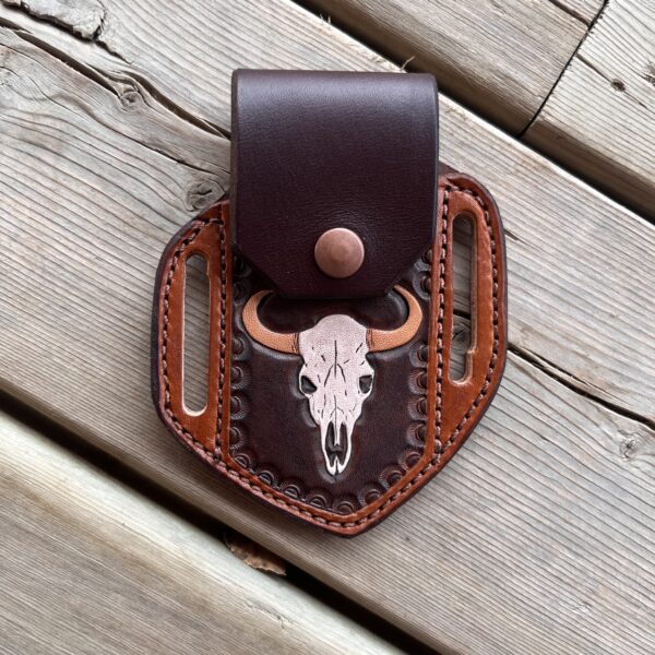 Pocket Knife Sheath - Cow Skull