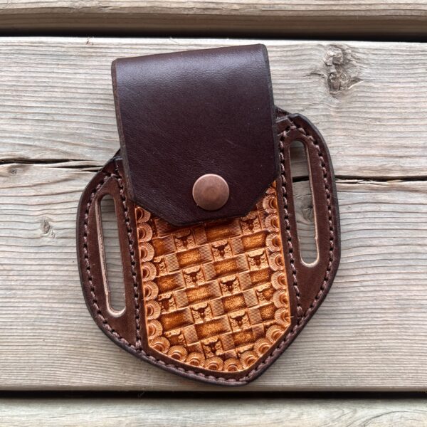 Pocket Knife Sheath - Longhorn Basketweave